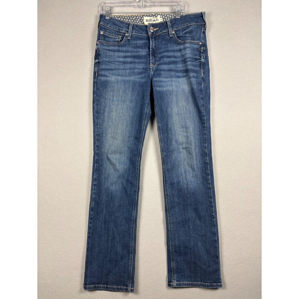 Ariat Real Abby Straight Leg Jeans Western Mid Rise 32R‎ 34x33 Blue Wash
